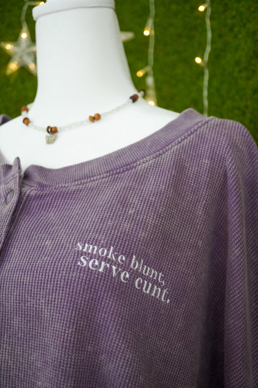 Smoke Blunt Purple Thermal Cropped Long Sleeve XL