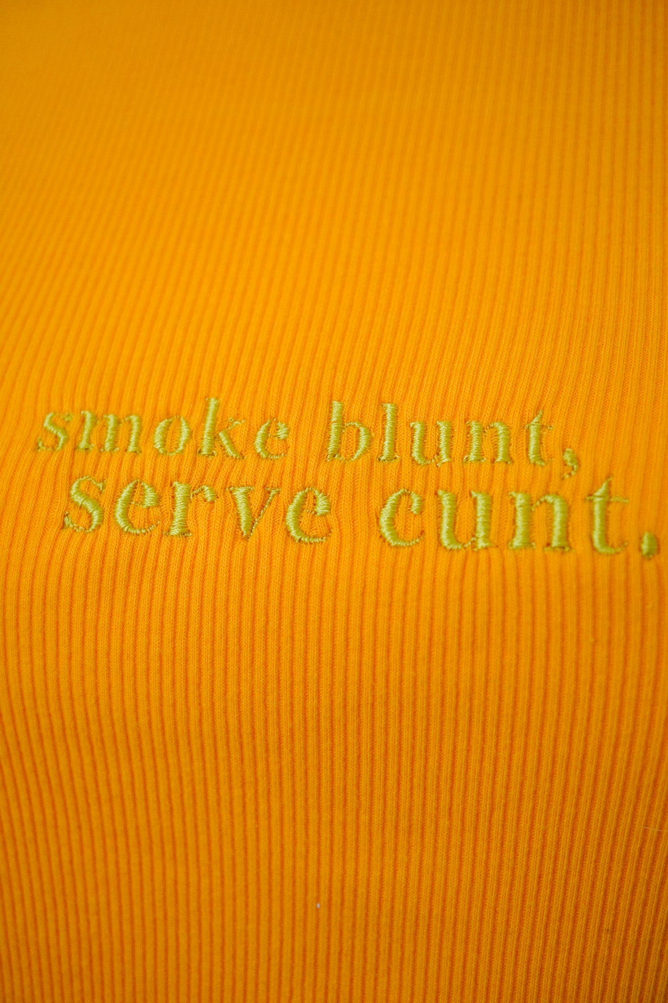 Smoke Blunt Orange Halter Cropped Tank L