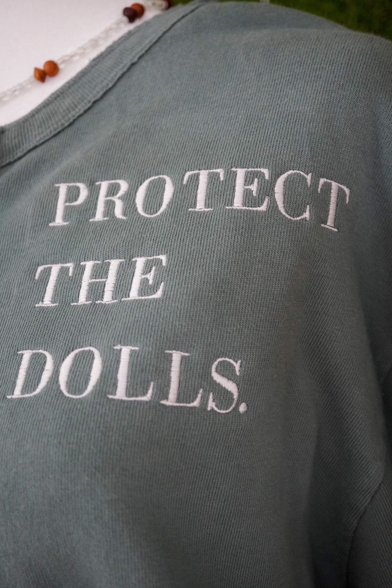 Protect the Dolls Teal Button Up Long Sleeve S
