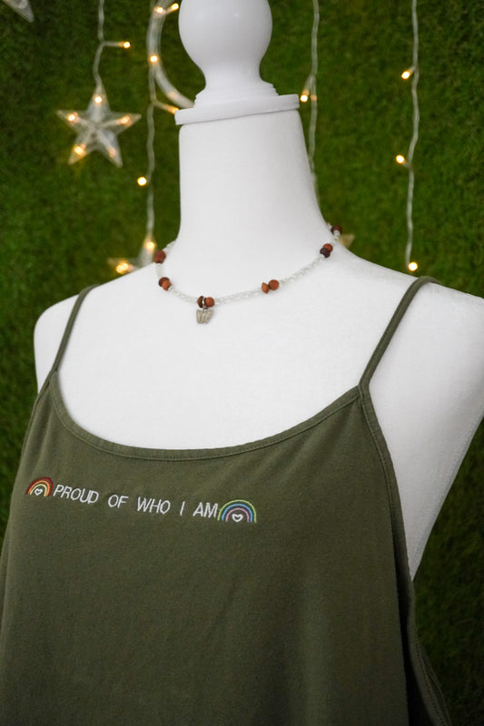 Proud of Who I Am Green Cropped Tank 3XL
