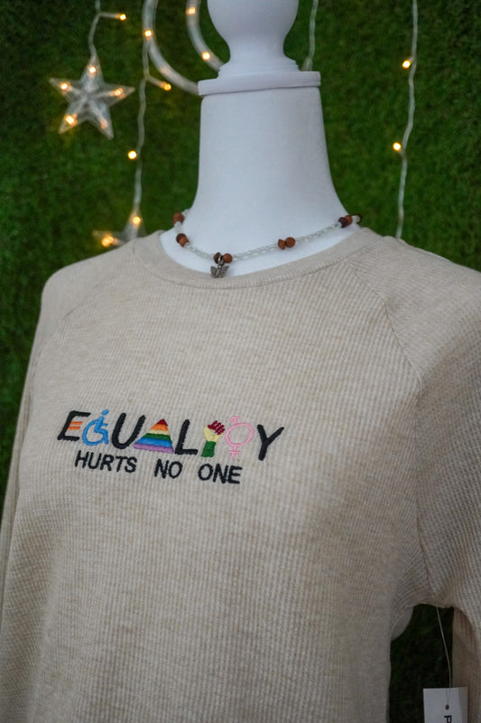 Equality Hurts No One Thermal Cropped Long Sleeve M