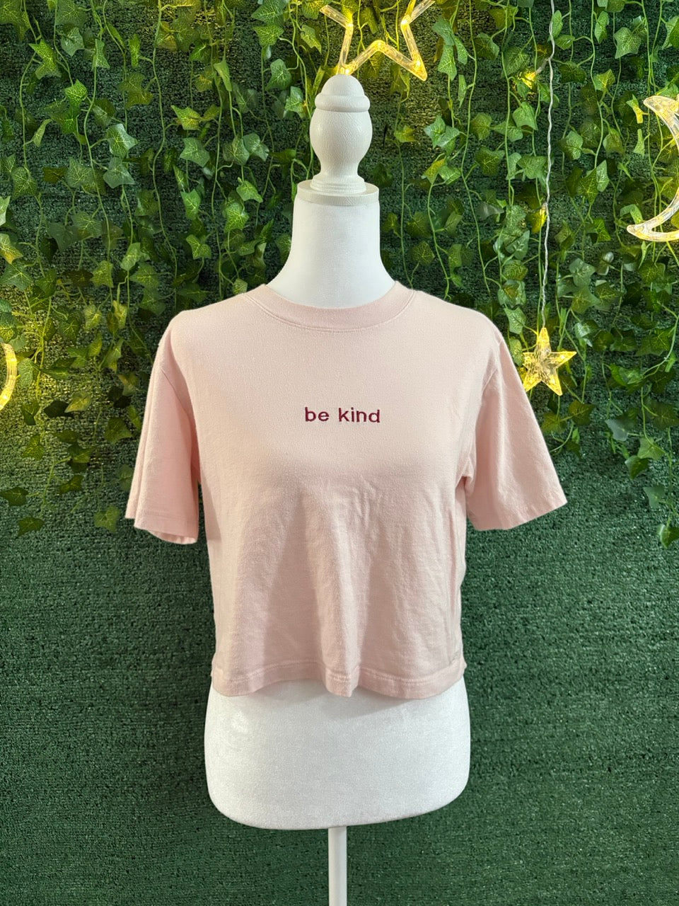 Be Kind Pink Cropped Tee XS