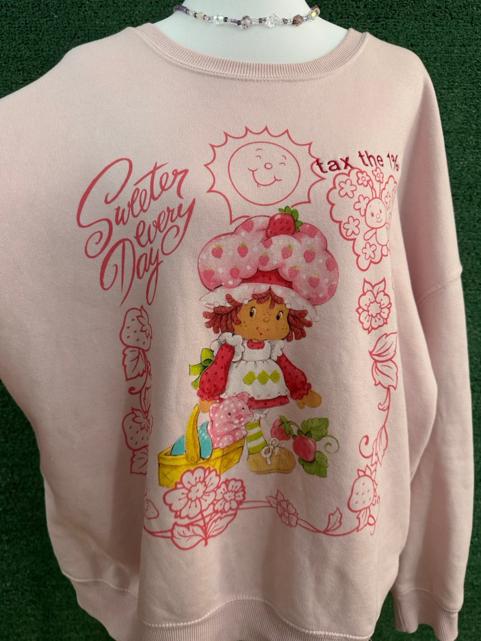 Tax the 1% Pink Crewneck Sweatshirt XL