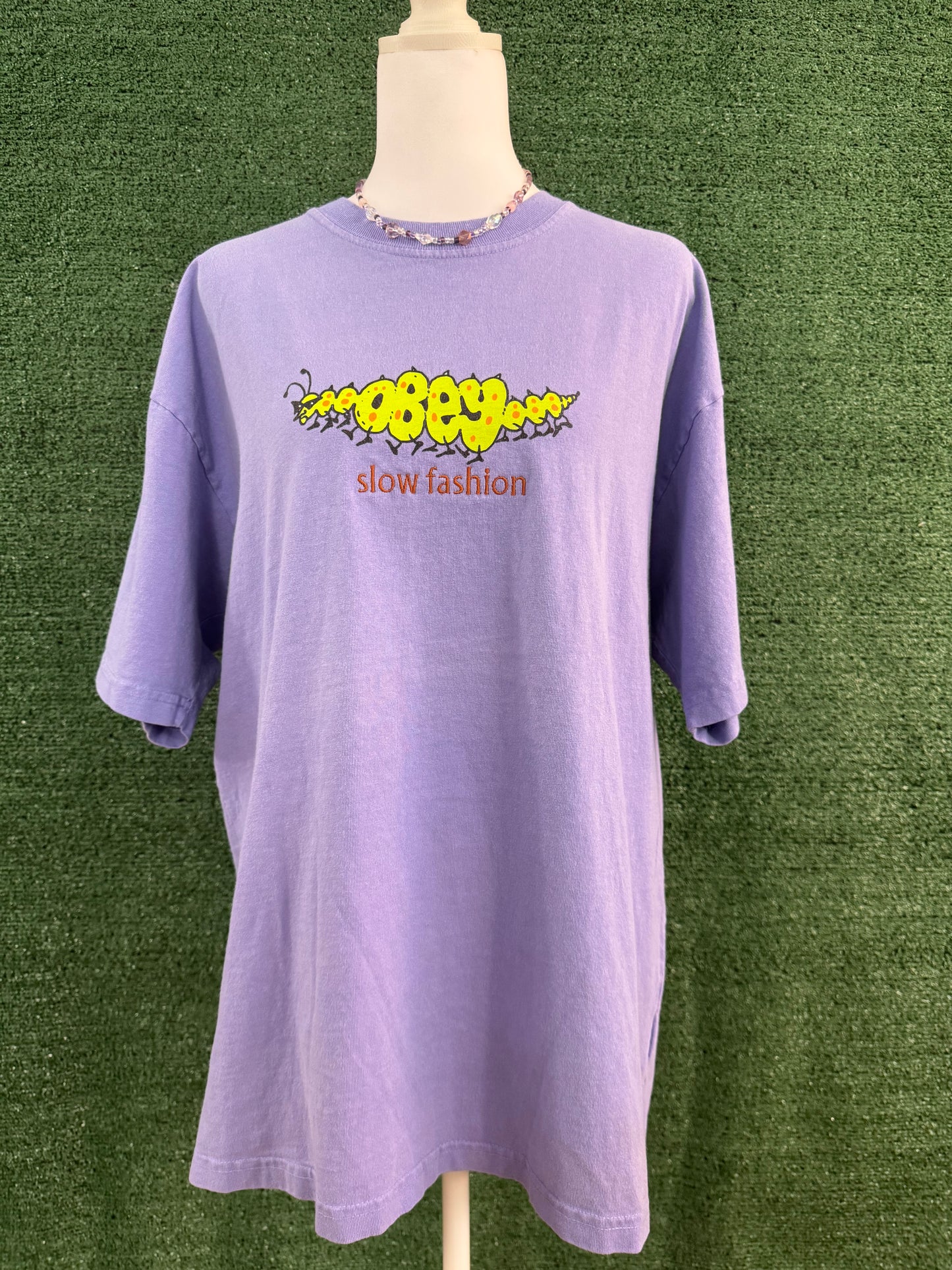 Slow Fashion Caterpillar Purple Tee L