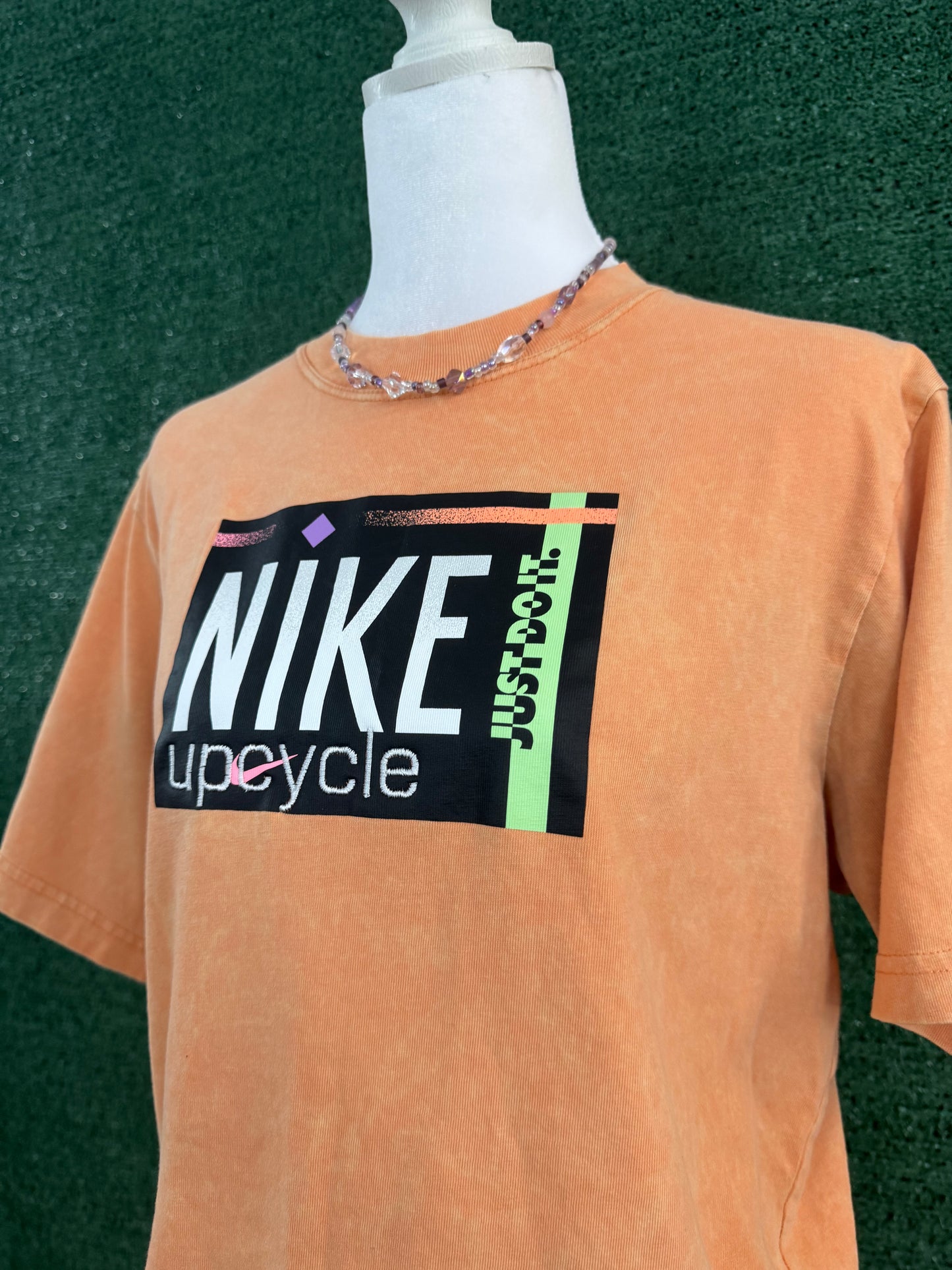 Nike Upcycle Orange Jersey Cropped Tee XS
