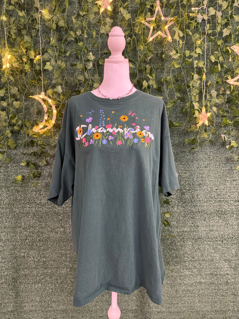 Spring Flowers Cover-up Green Tee 2XL