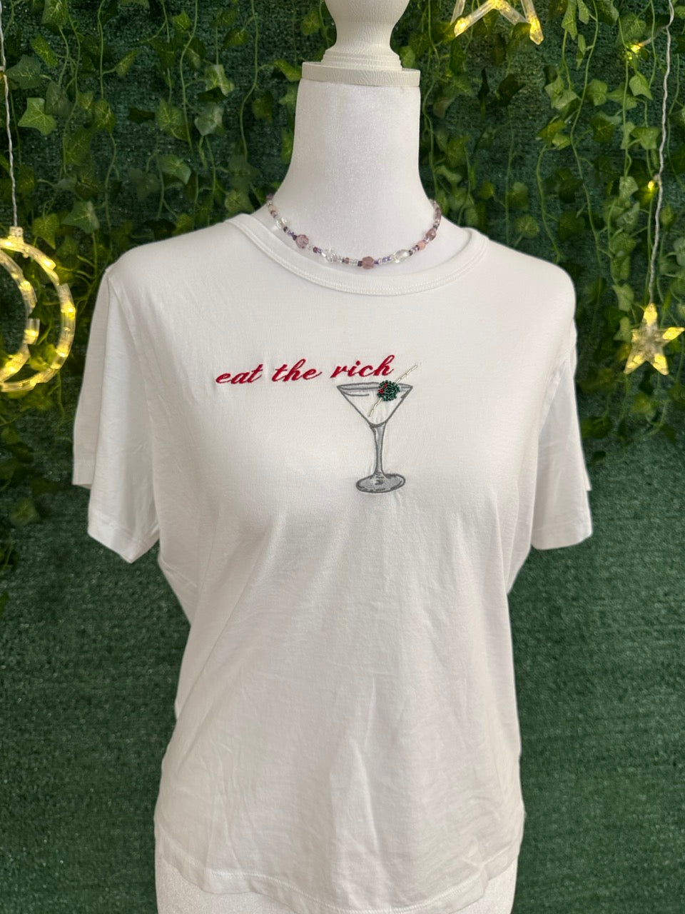 Eat the Rich White Tee S