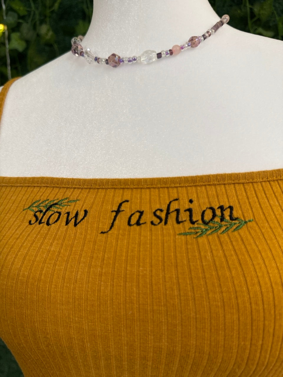 Slow Fashion Mustard Yellow Cropped Tank Top S