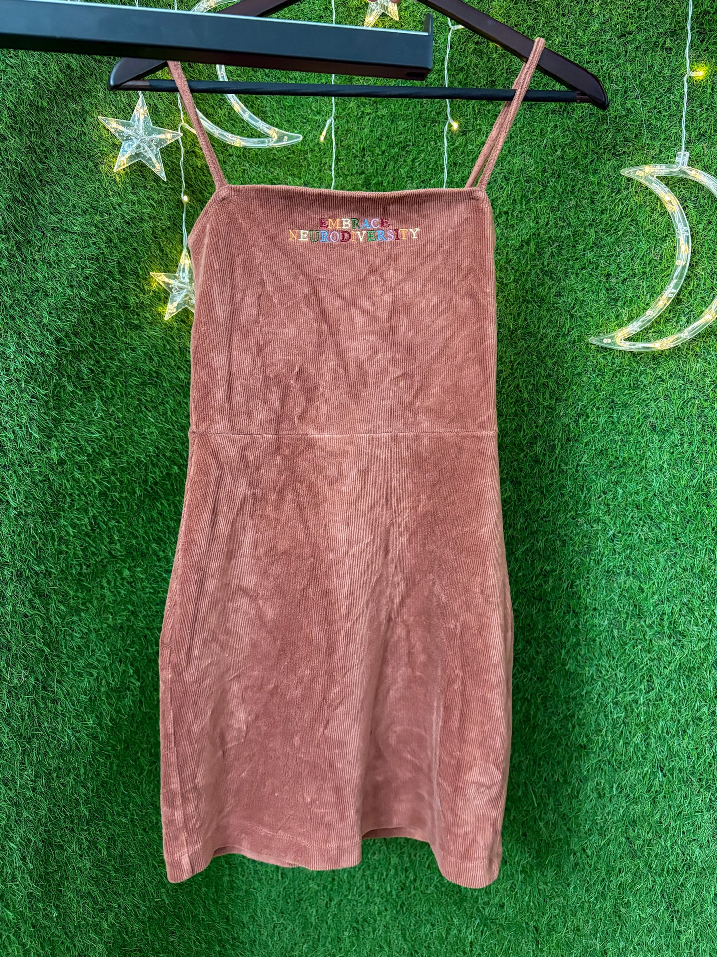 Embrace Neurodiversity Salmon Corduroy Dress S
