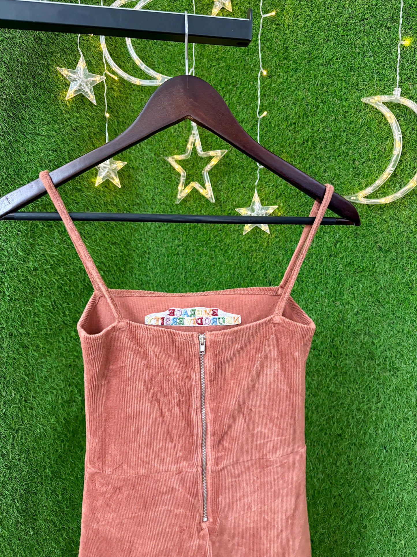 Embrace Neurodiversity Salmon Corduroy Dress S