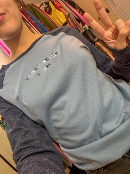 Your Potential is Endless Blue Long Sleeve XS