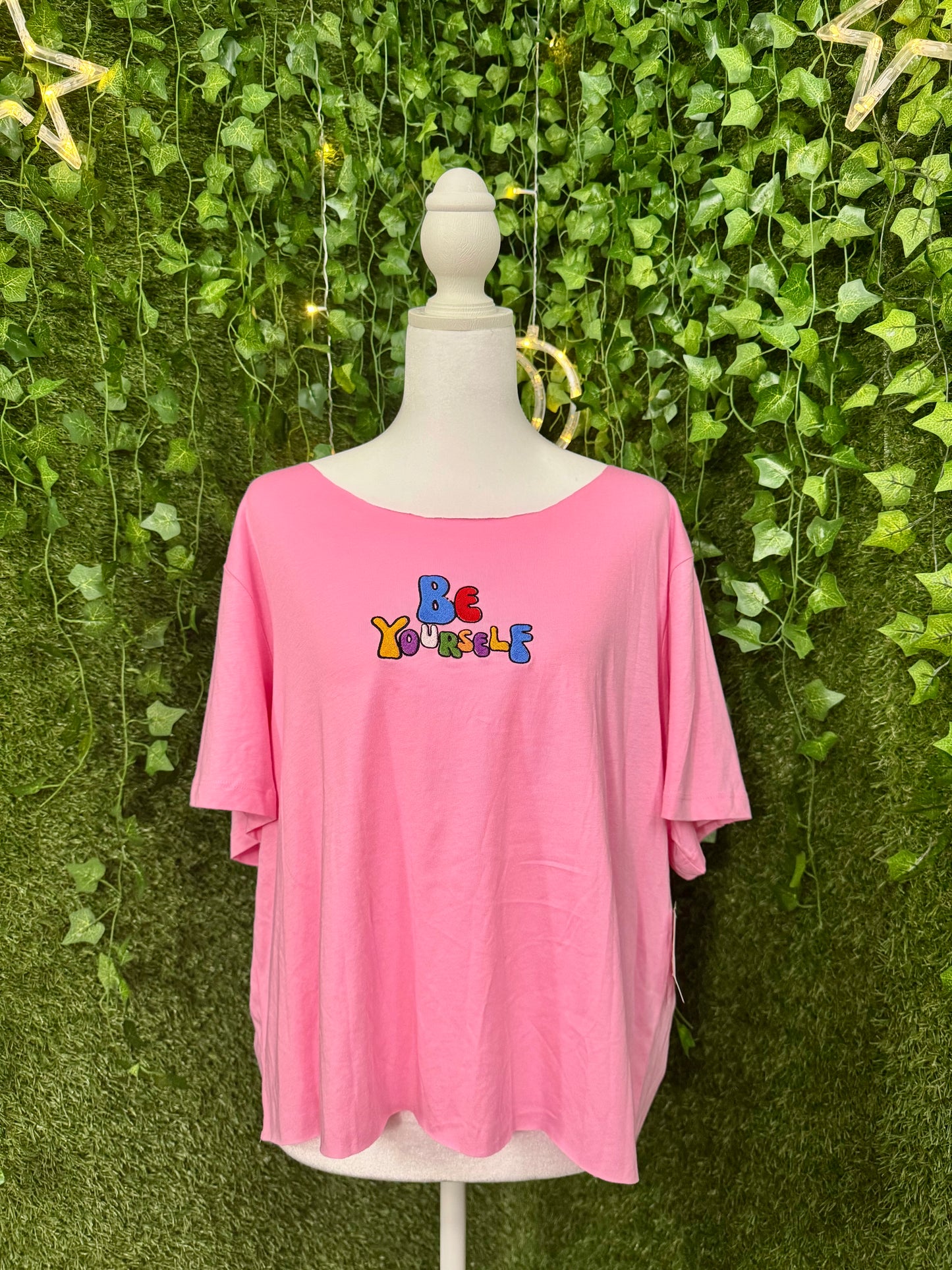 Be Yourself Pink Cropped Tee 2XL
