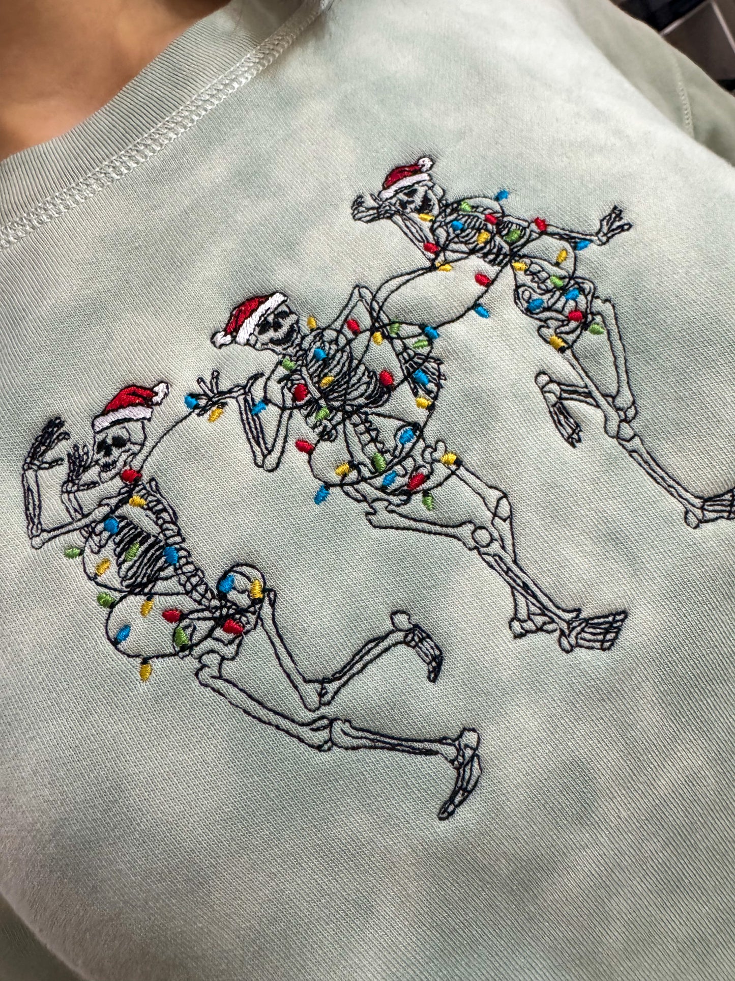 Dancing Skeletons Tie Dye Cropped T-Shirt XS