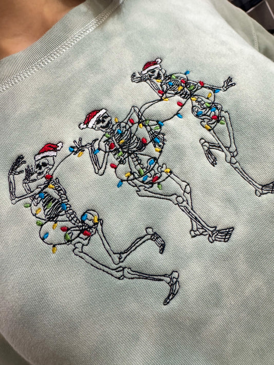 Dancing Skeletons Tie Dye Cropped T-Shirt XS