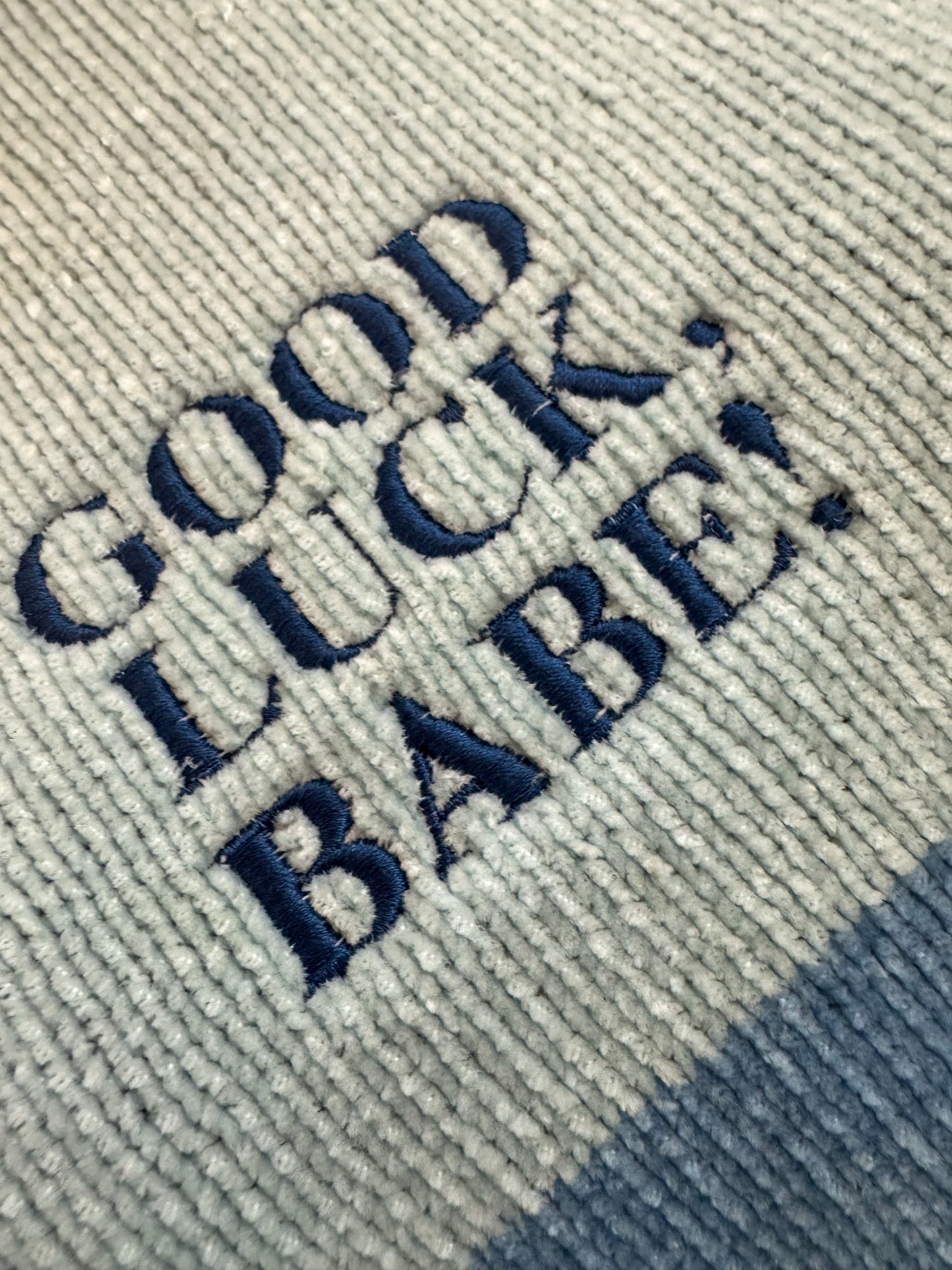 Good Luck Babe Blue Striped Sweater XL