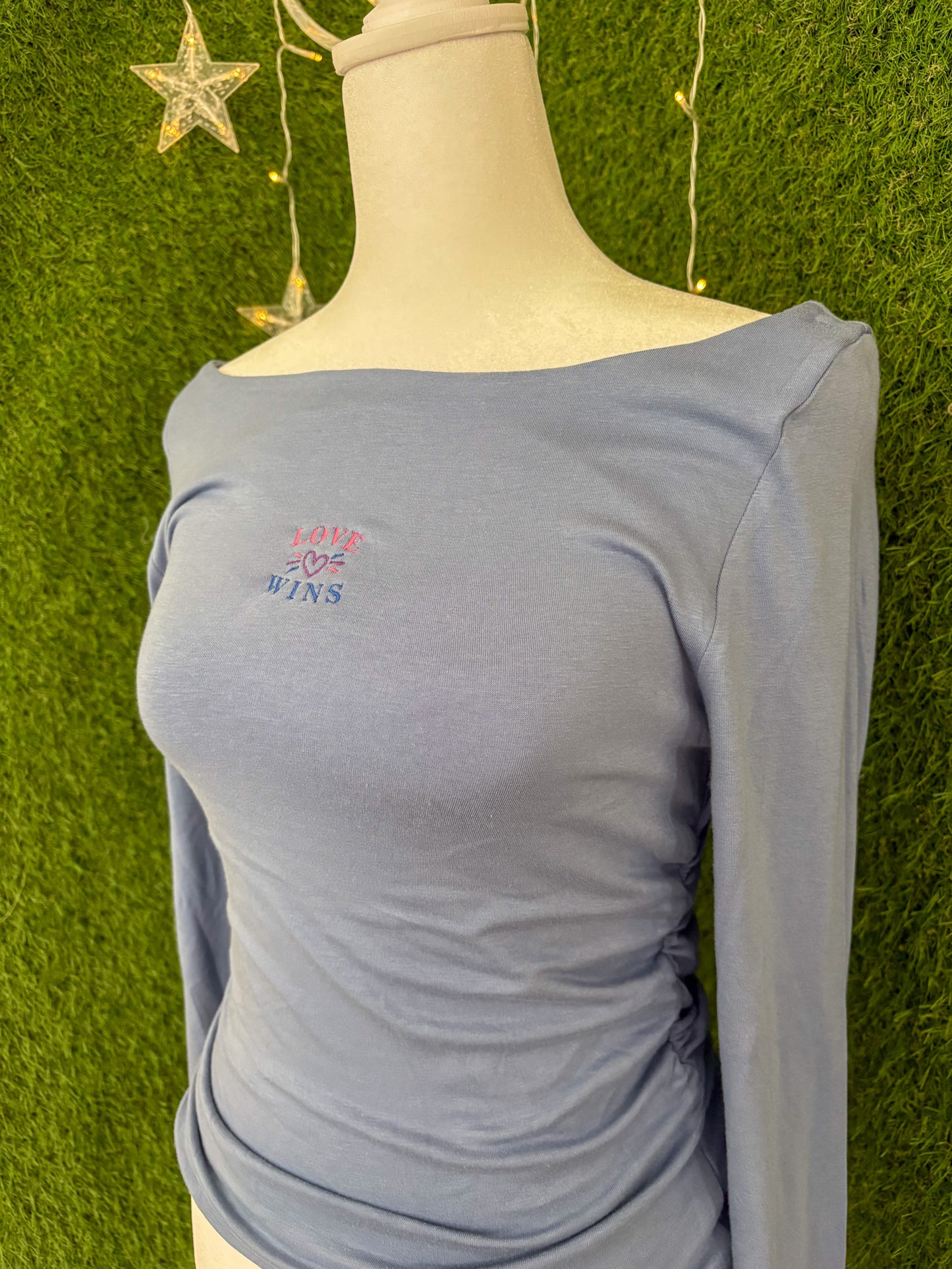 Love Wins Ribbed Cinched Sides Longsleeve S