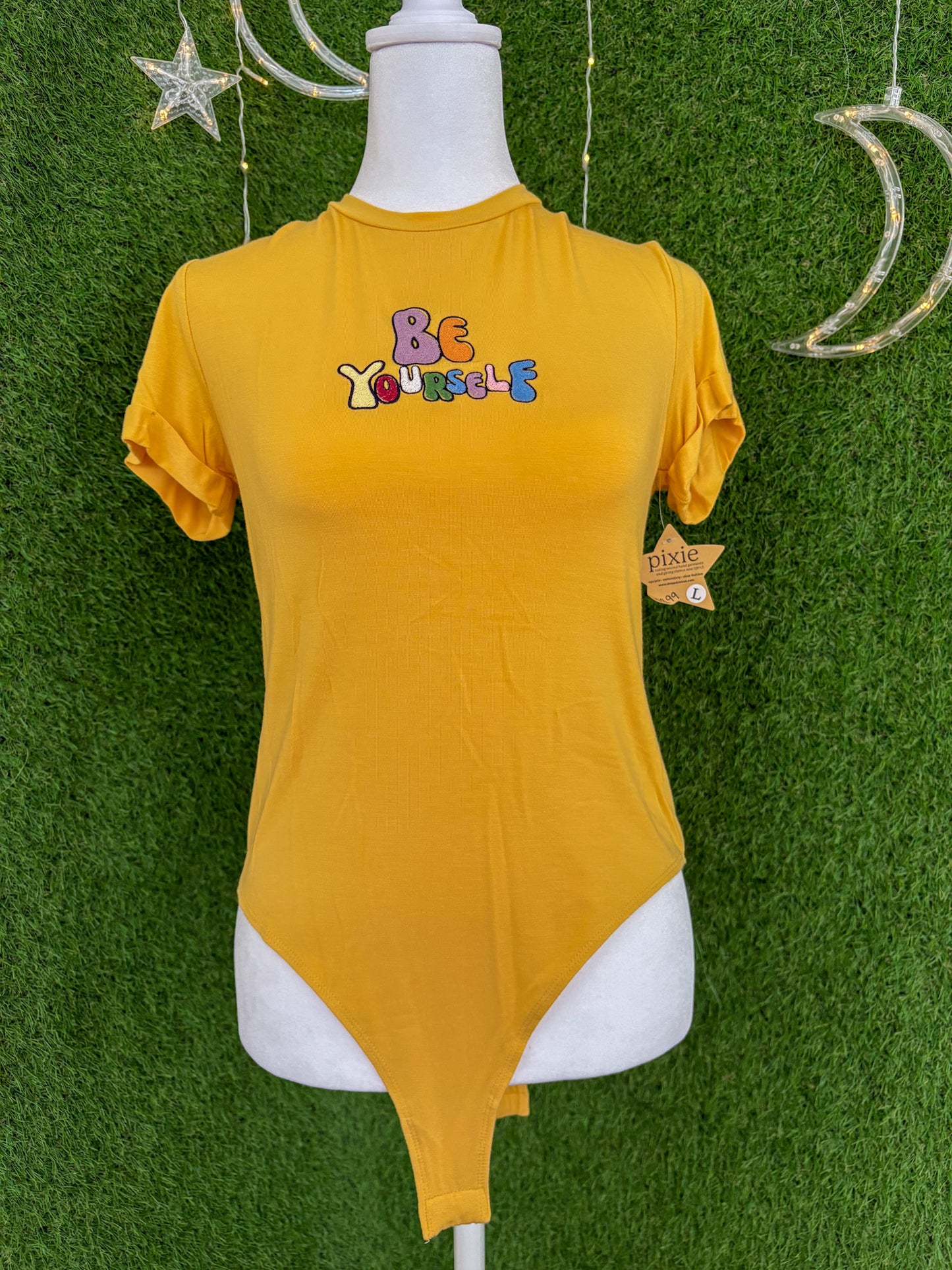 Be Yourself Yellow Bodysuit L