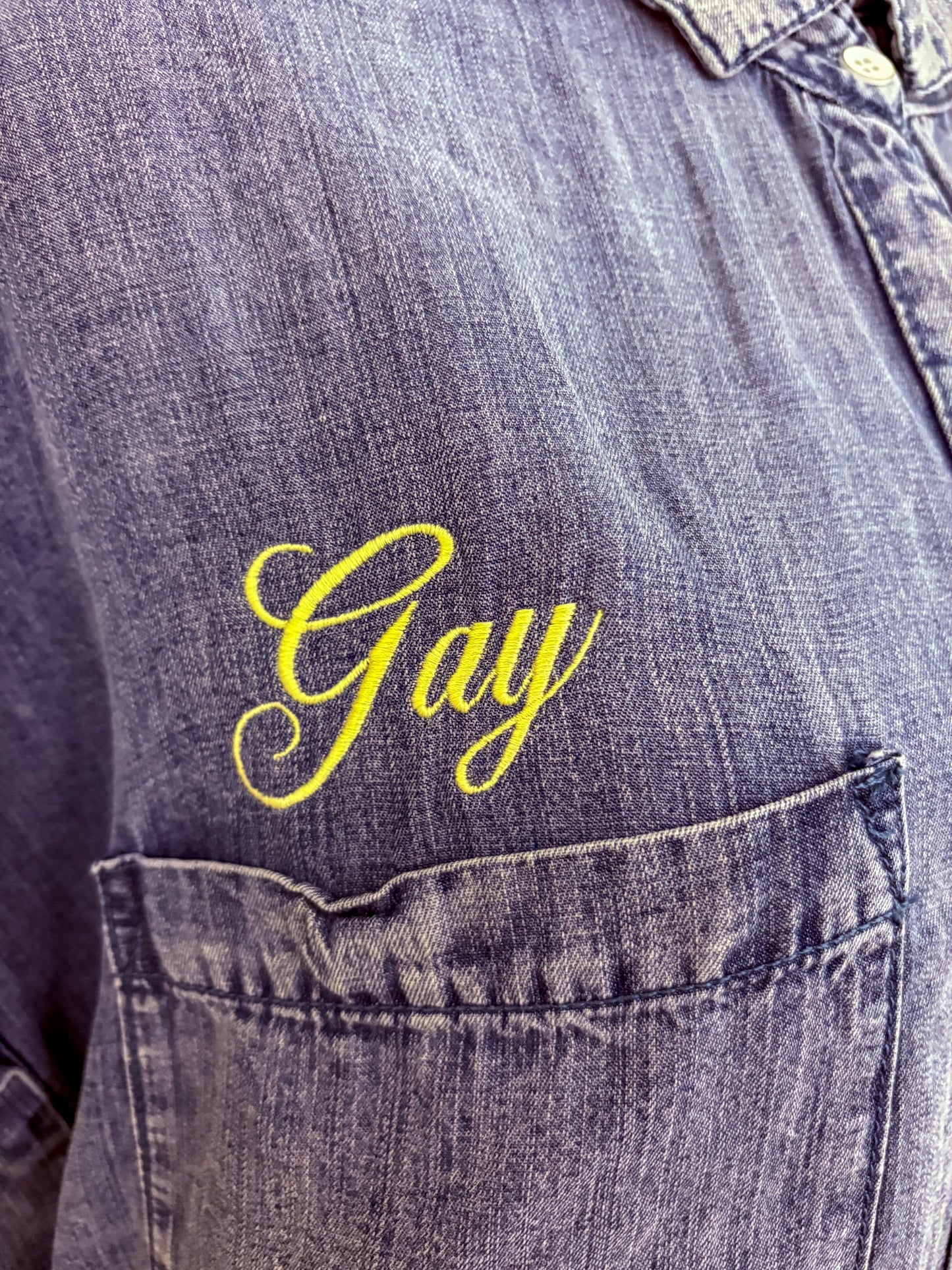 Gay Denim Short Sleeve Dress XL
