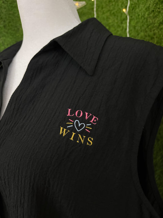 Love Wins Button Up Tank 2XL