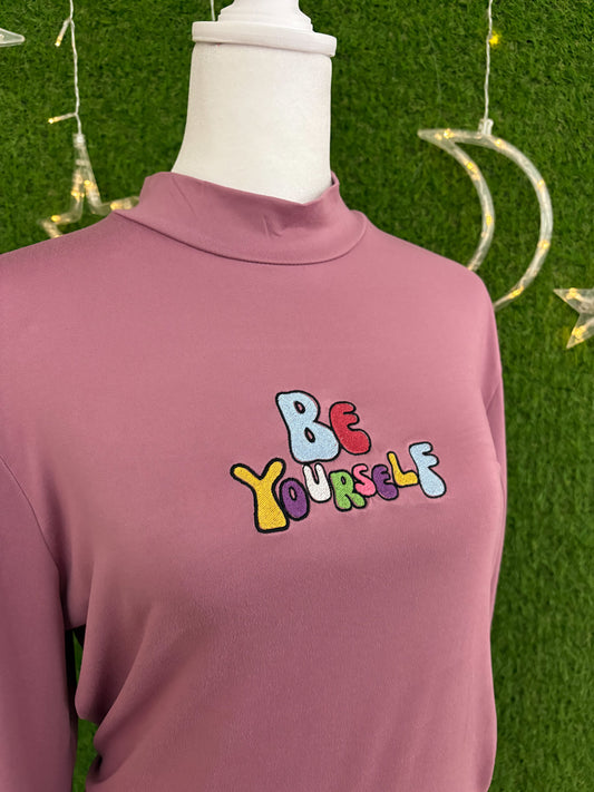 Be Yourself Cinched Back Pink Cropped Long Sleeve 2XL