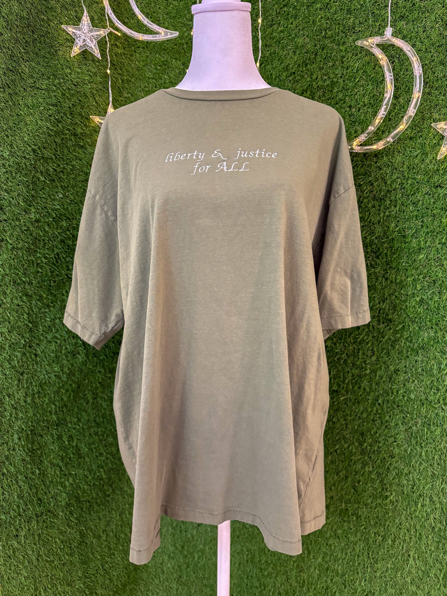 Liberty & Justice for ALL Green T-Shirt M