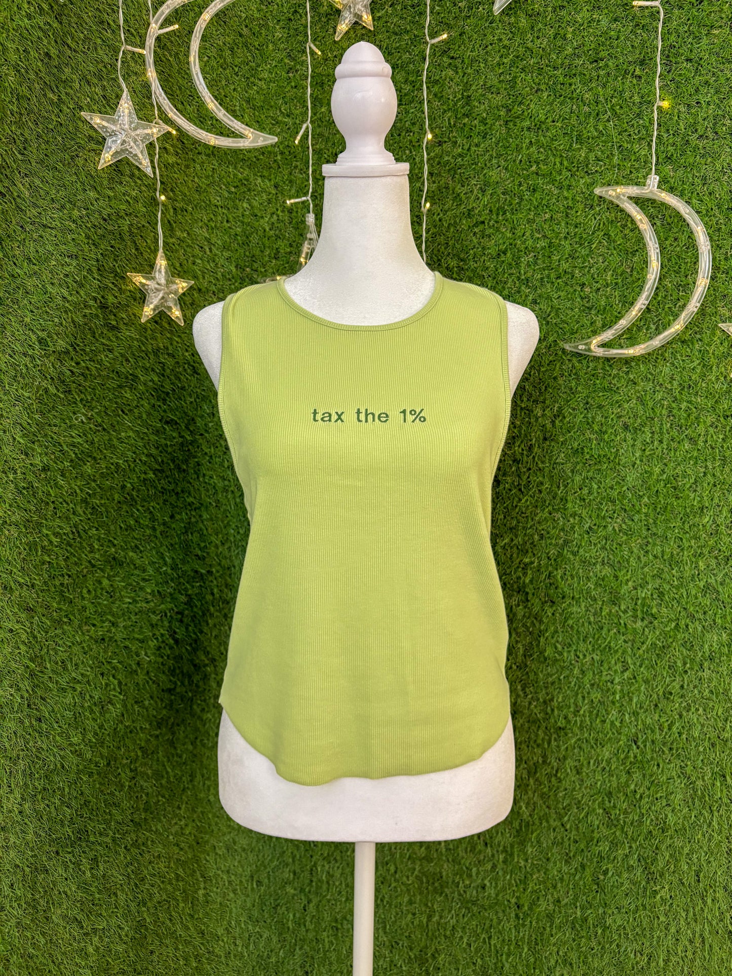 Tax the 1% Light Green Tank Top XL