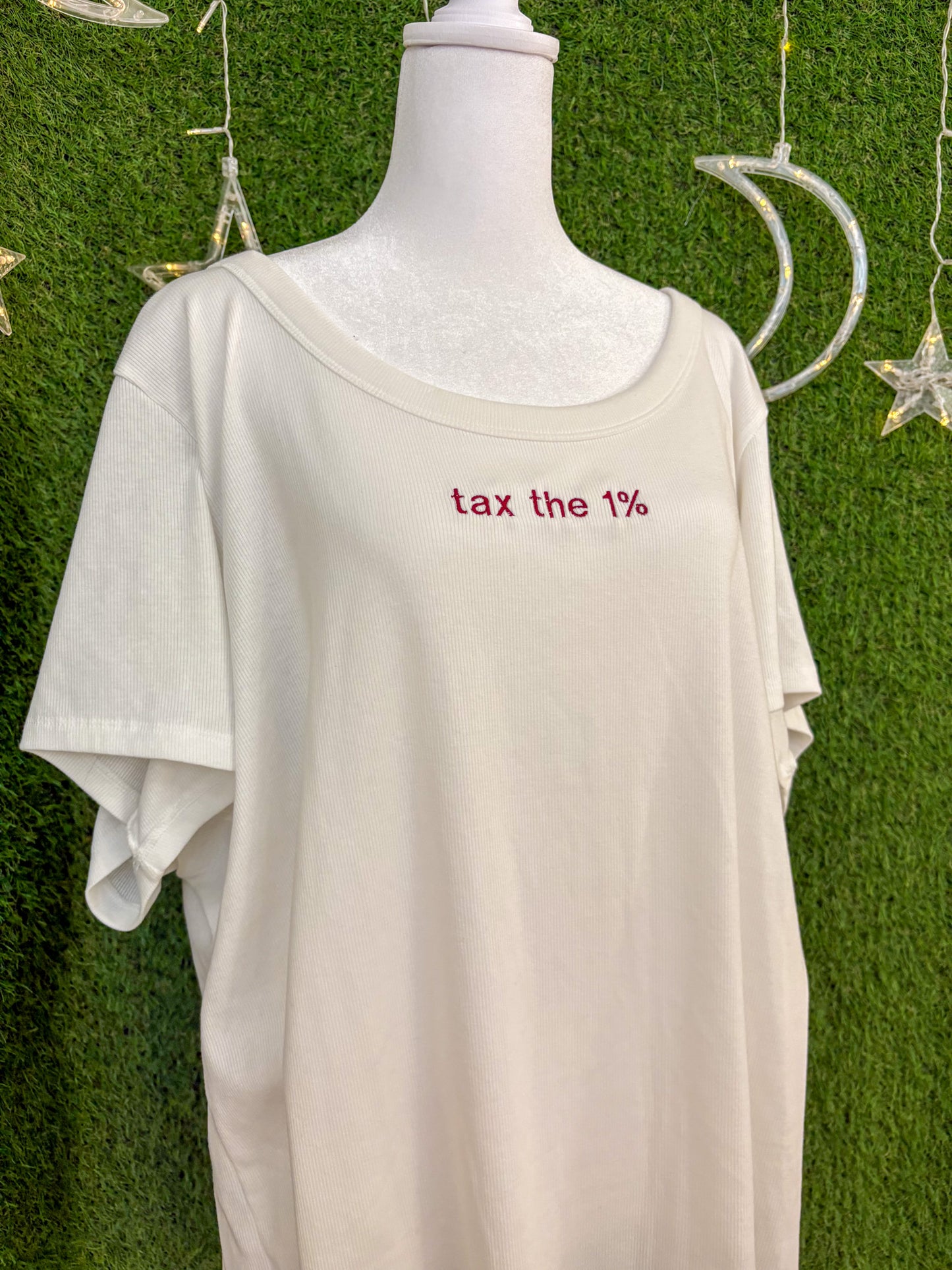 Tax the 1% White T-Shirt 4XL