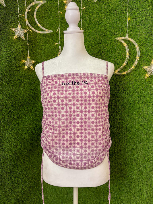 Tax the 1% Purple Tank Top Cinched Sides 2XL