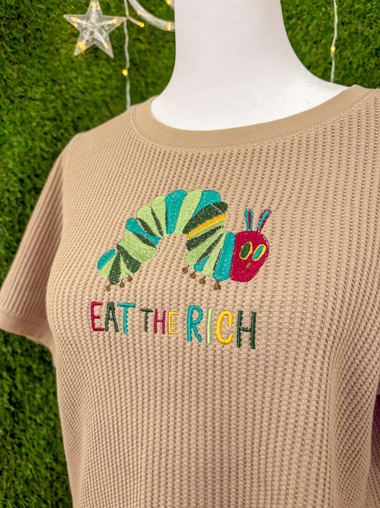 Eat the Rich Caterpillar Brown T-Shirt M