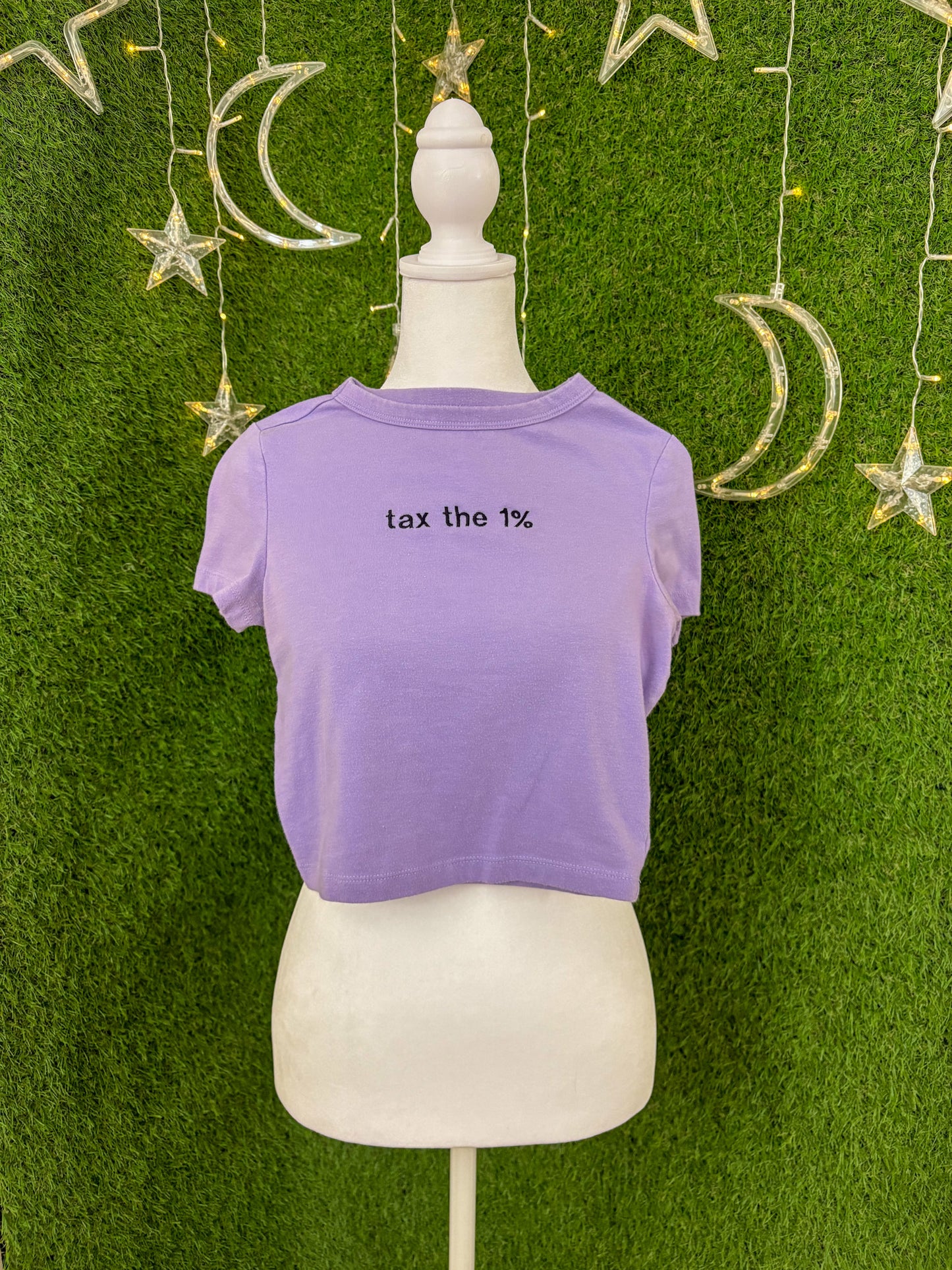 Tax the 1% Purple Baby Tee XXS