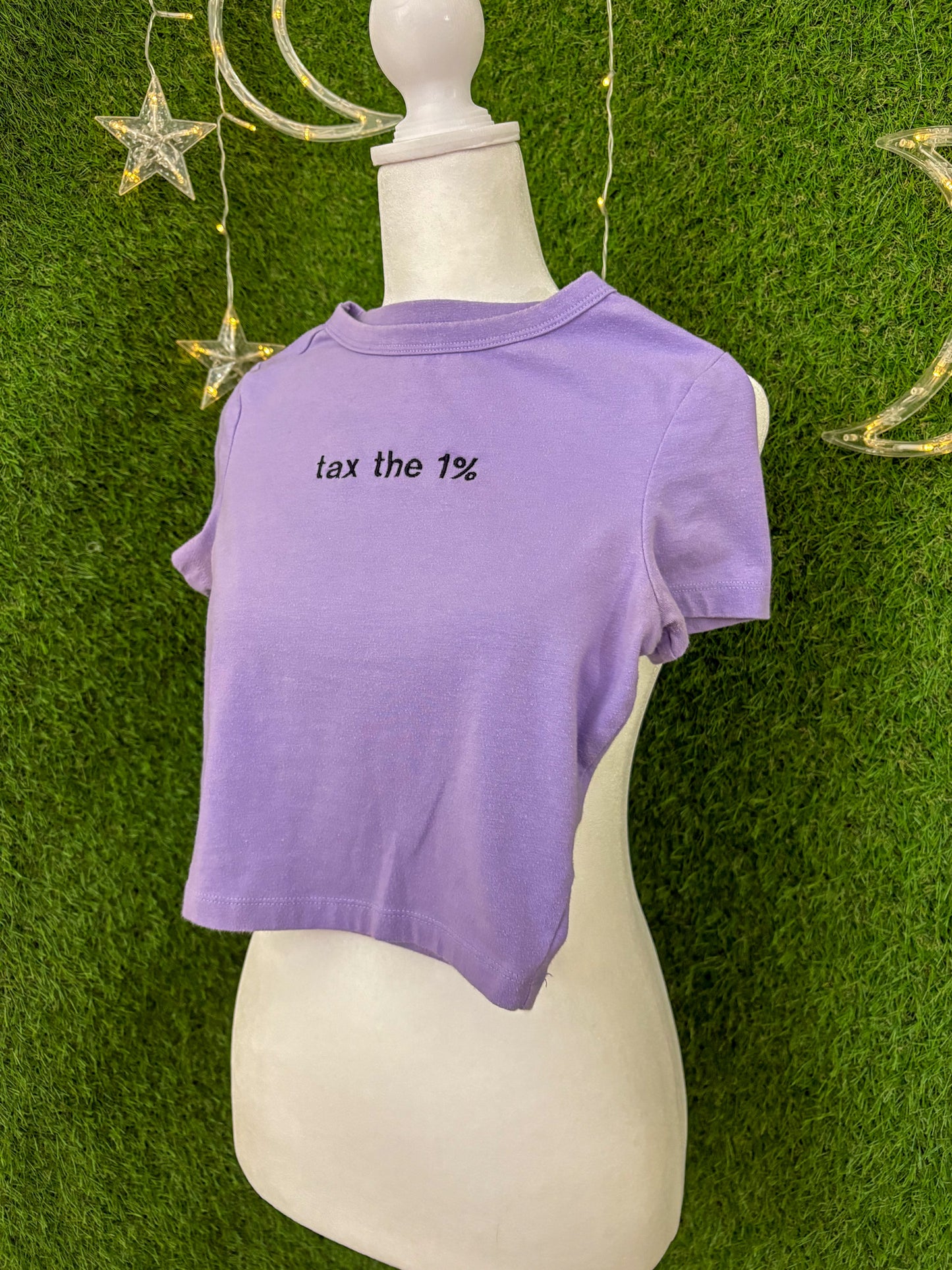 Tax the 1% Purple Baby Tee XXS