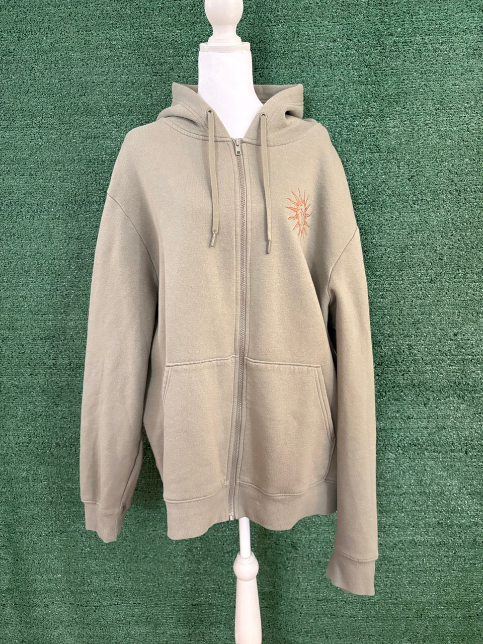 Sun & Moon Green Zip Up Hoodie 2XL