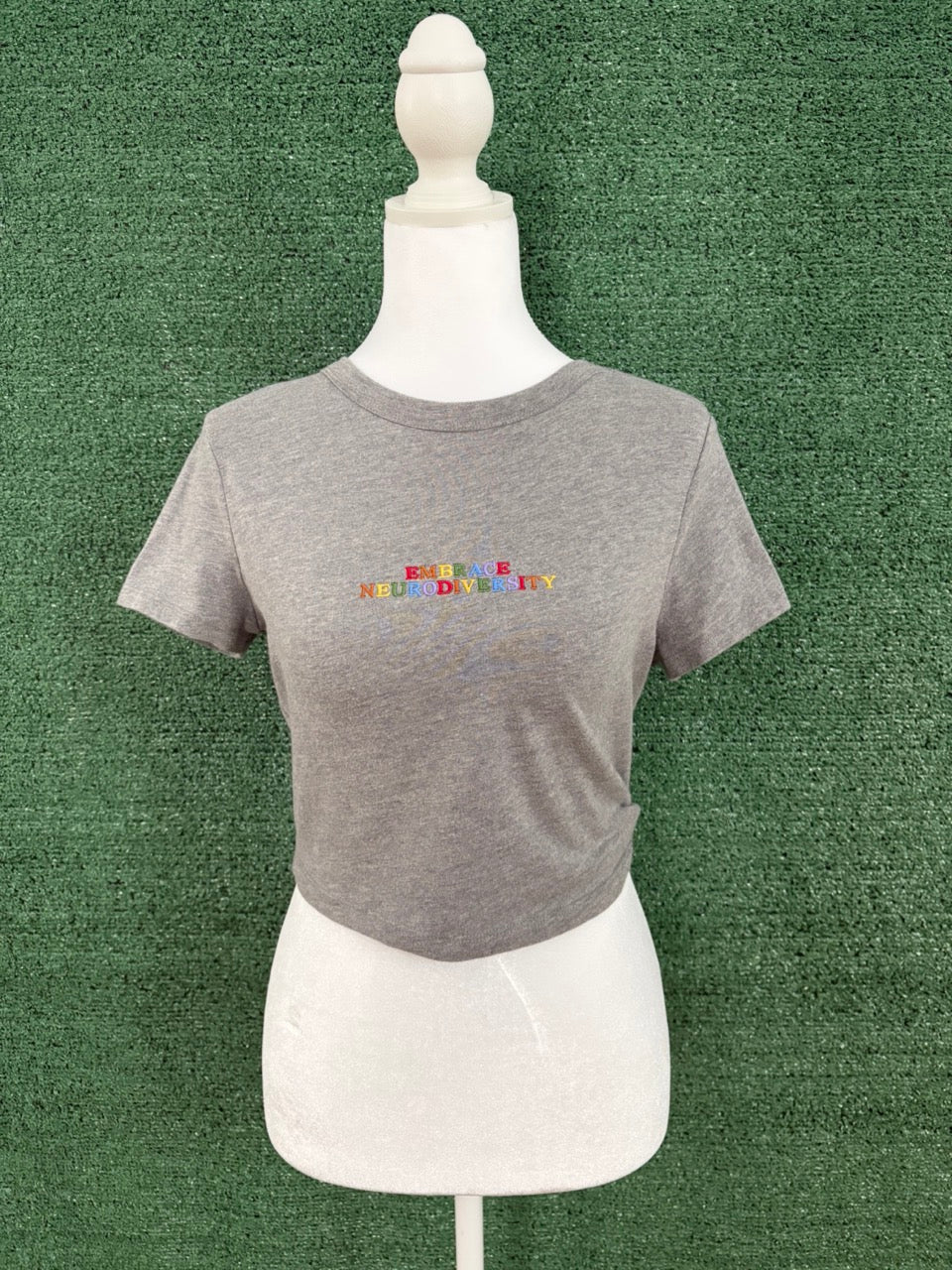 Embrace Neurodiversity Grey Baby Tee S