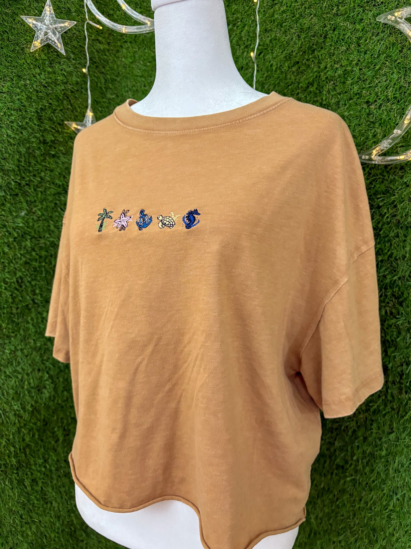 Ocean Life Brown Baby Tee L