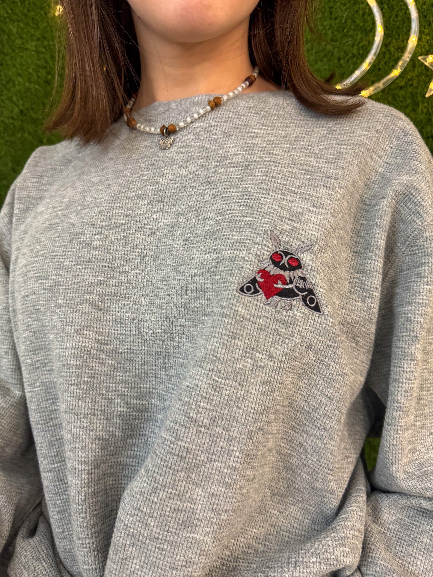 Mothman Hugging a Heart Thermal Long Sleeve 2XL