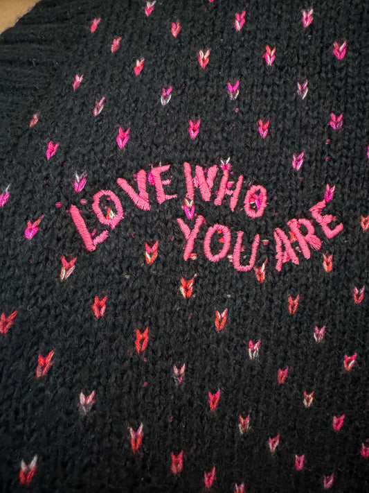 Love Who You Are Button Up Heart V-Neck 5XL