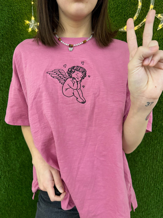 Angel Baby Pink Jersey Cropped Tee 2XL