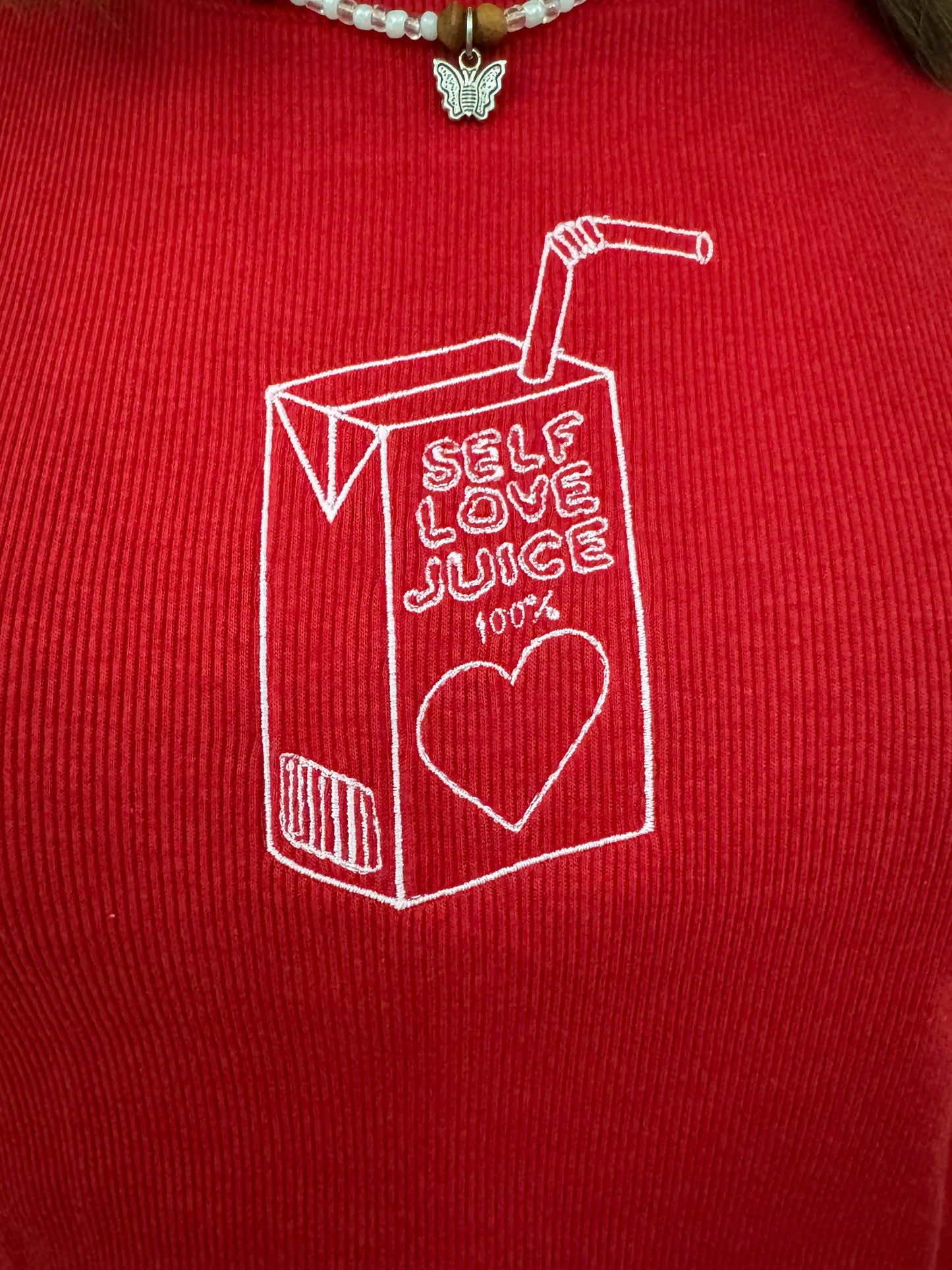 Self Love Juice Red Fitted T-Shirt M