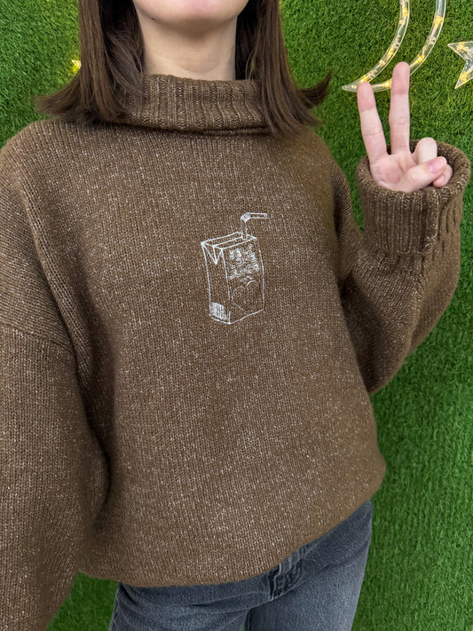 Self Love Juice Brown Turtleneck Sweater 2XL