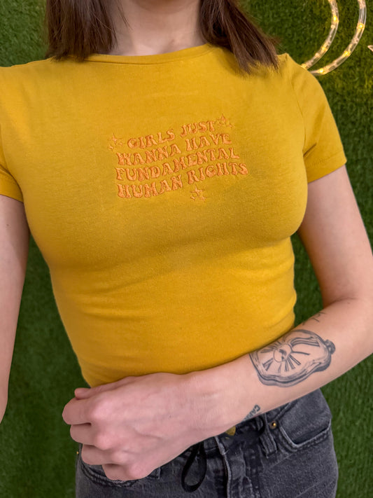 Girls Just Wanna Have Fundamental Human Rights Baby Tee XS