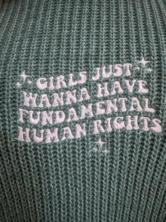 Girls Just Wanna Have Fundamental Human Rights Cropped Sweater L