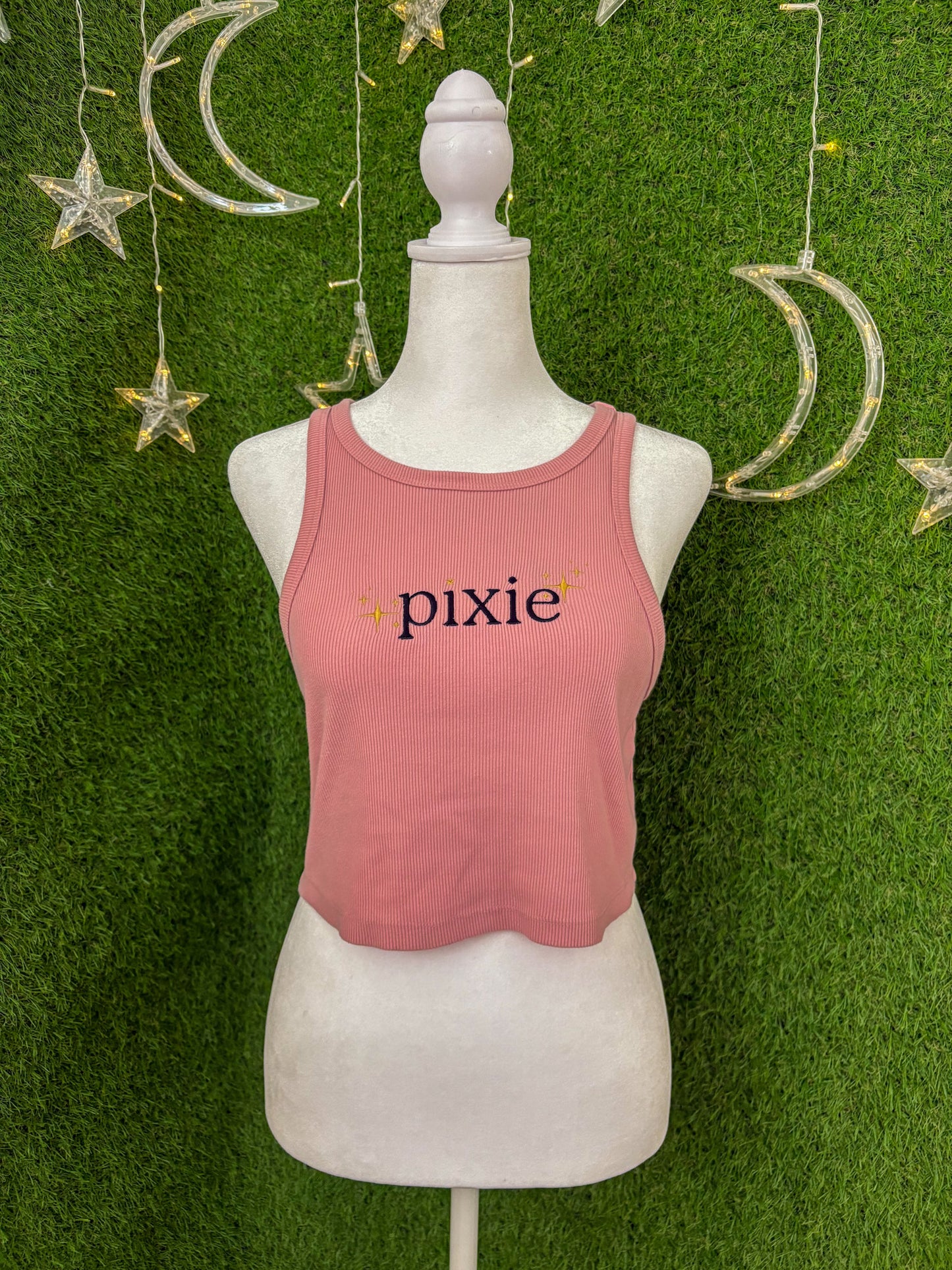Pixie Pink Cropped Tank Top L