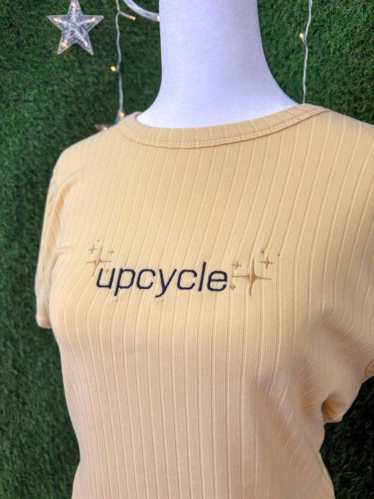 Upcycle Yellow Cropped Open Back XL