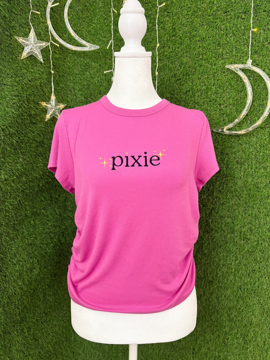 Pixie Pink Cinched Sides Open-Back Top M
