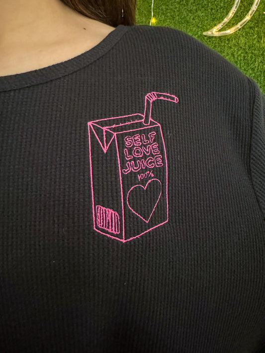 Self Love Juice Black Thermal Long Sleeve 2XL