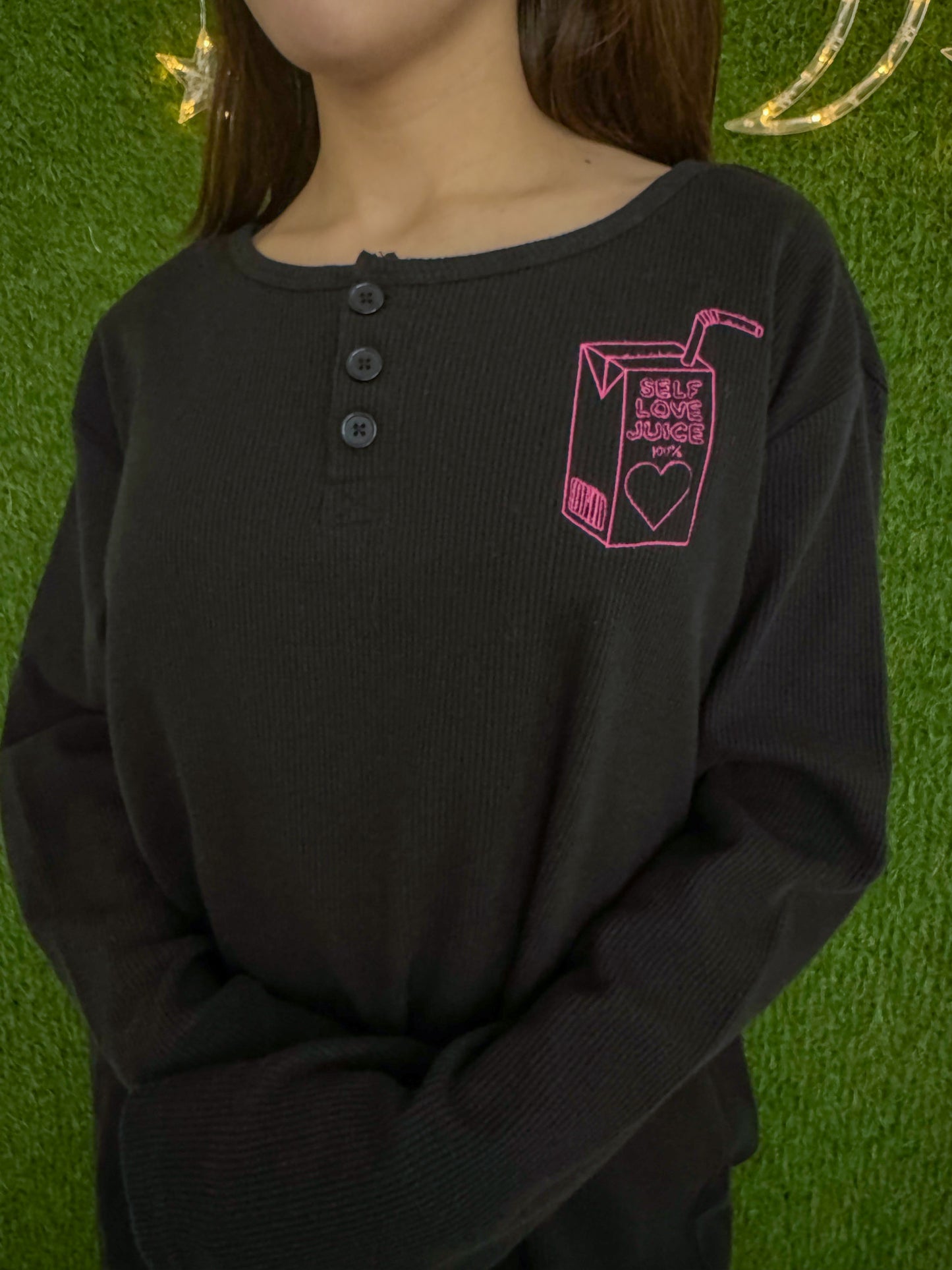 Self Love Juice Black Thermal Long Sleeve 2XL