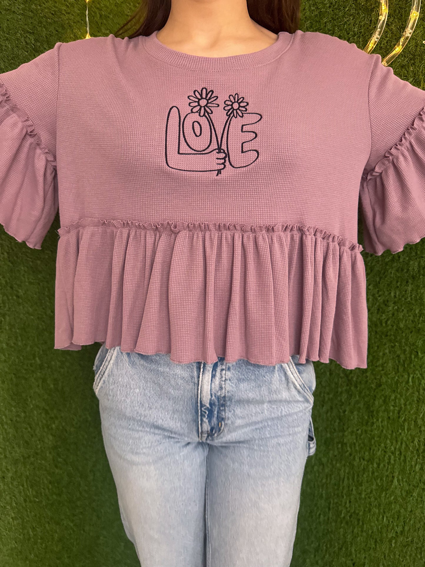 Love Flowers Flowy Purple T-Shirt S