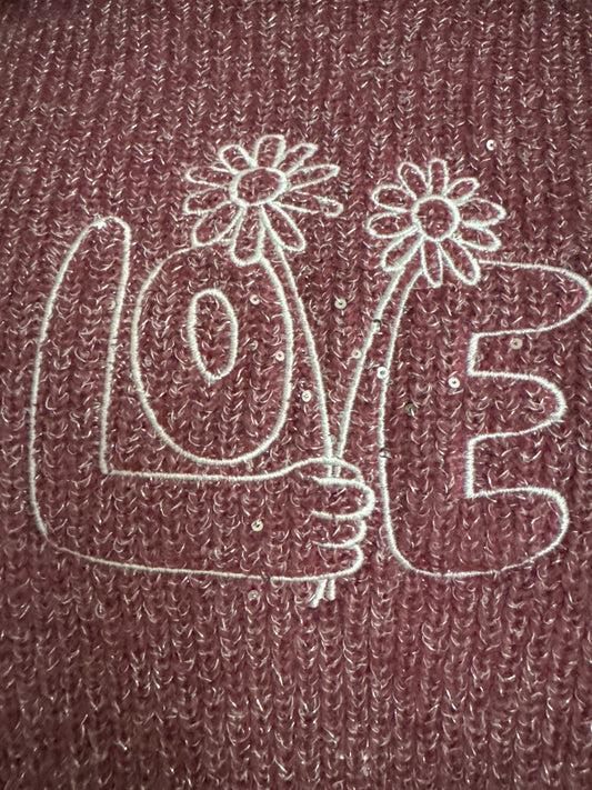 Love Flowers Sparkle Cropped Sweater 2XL