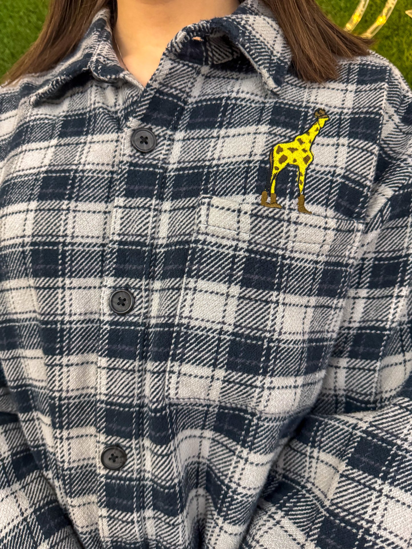 Cowboy Giraffe Pocket Flannel M