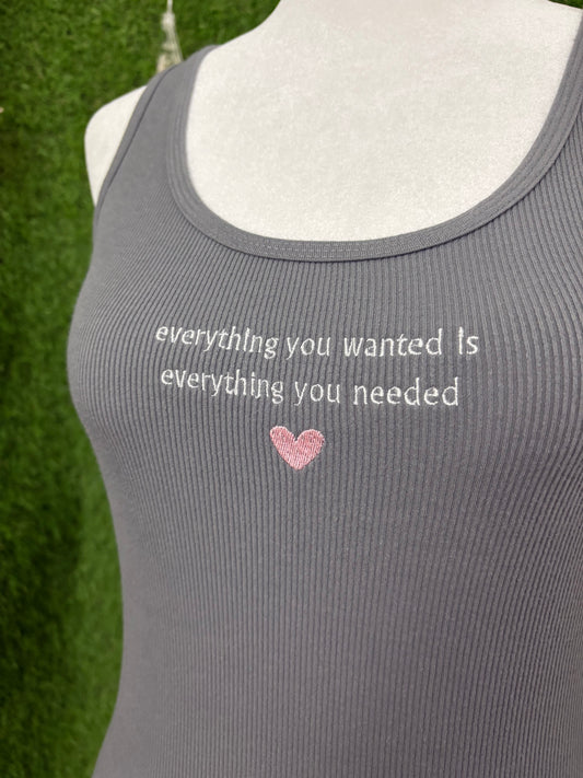 Everything You Wanted Grey Tank Top S
